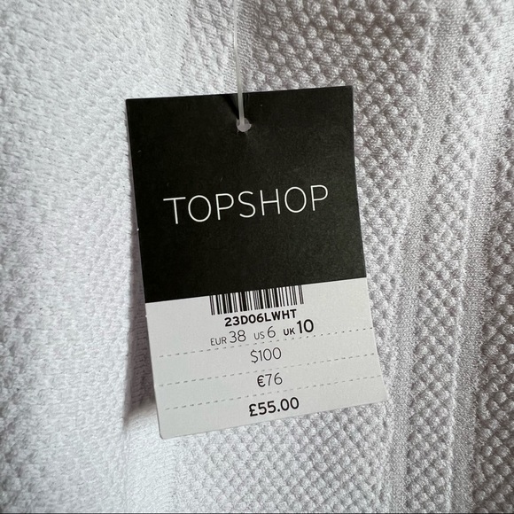 NWT Topshop White Cross Open Back Skater Fit Flare Mini Dress Size 6 - Picture 5 of 6